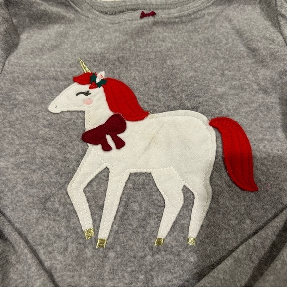 CARTER’S Unicorn Christmas Fleece Pajamas 2 Piece Set Girls Size 10 - Picture 2 of 6